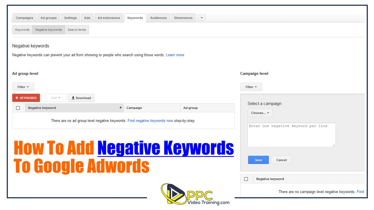 How To Add Negative Keywords To Google Adwords