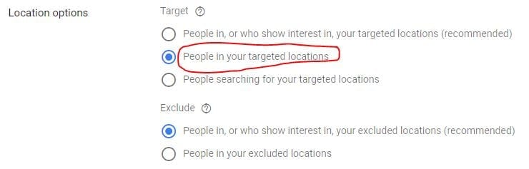 Another Adwords Location Setting